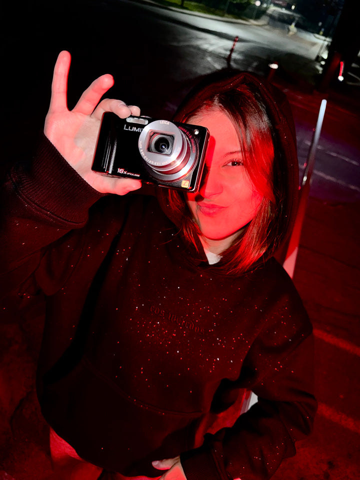 NIGHT shiny oversized hoodie