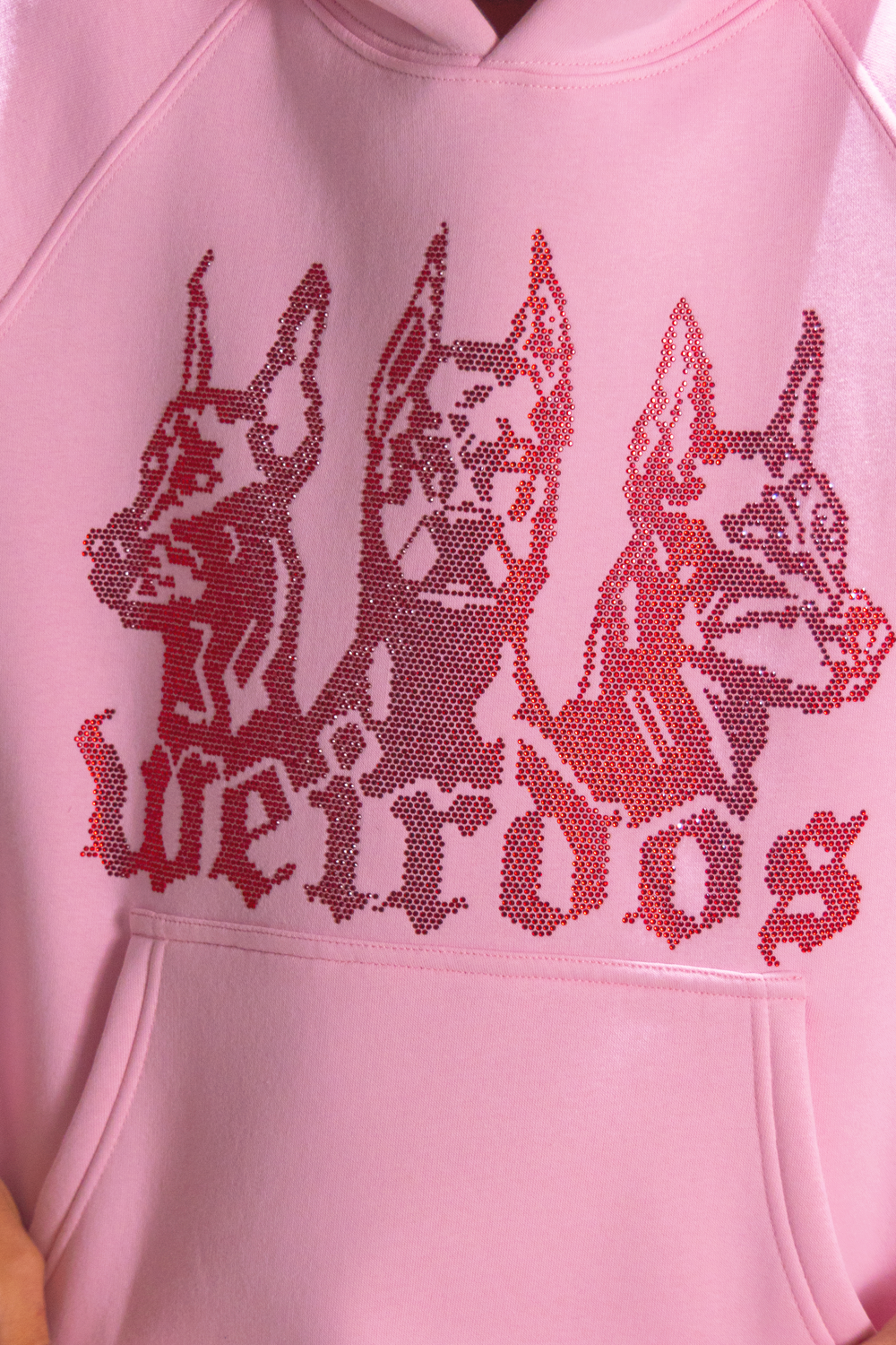 BLUSH rhinestone oversized hoodie