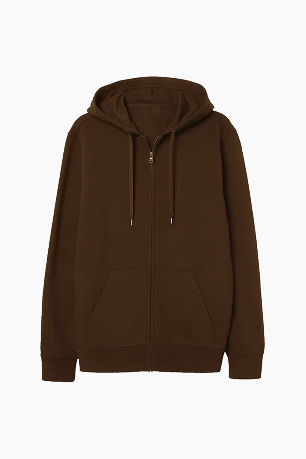 BROWN basic zipped hoodie