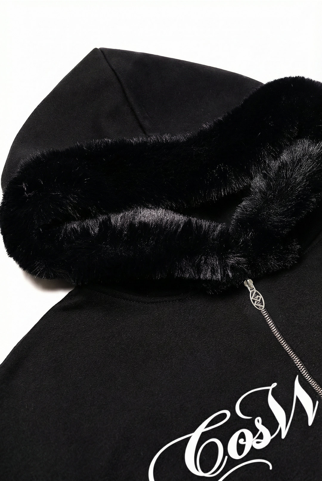 FUR zipped oversized hoodie