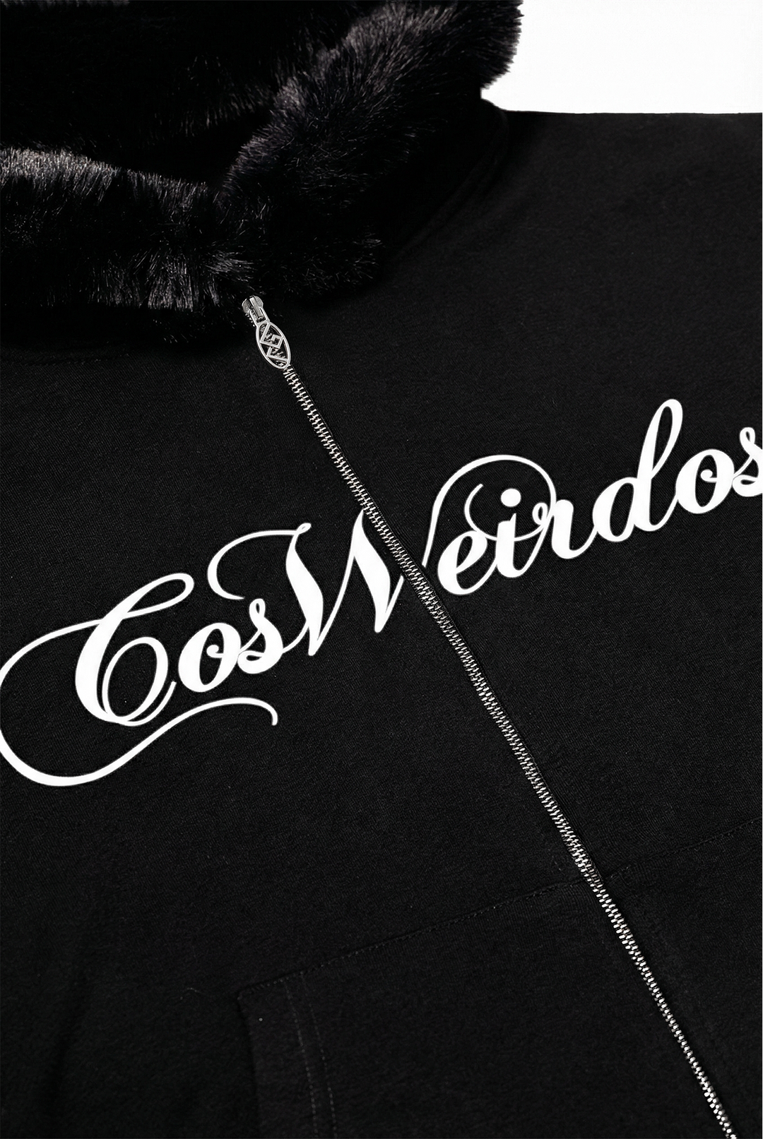 FUR zipped oversized hoodie