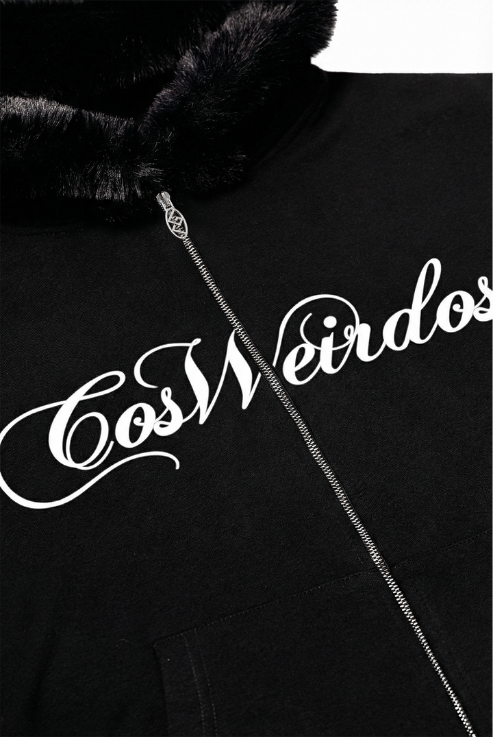 FUR zipped oversized hoodie