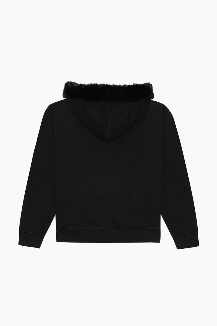 FUR zipped oversized hoodie