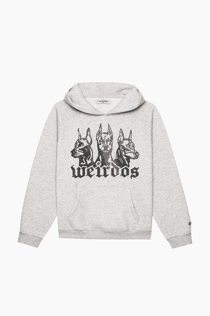 GREY FOG rhinestone oversized hoodie