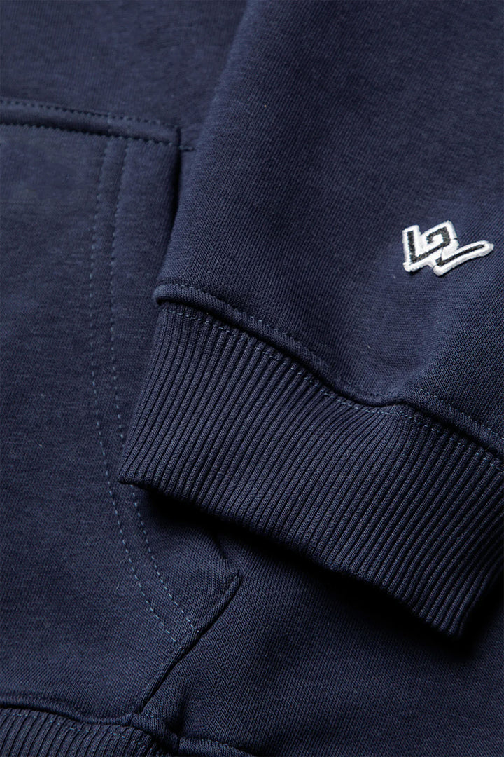 NAVY rhinestone oversized hoodie