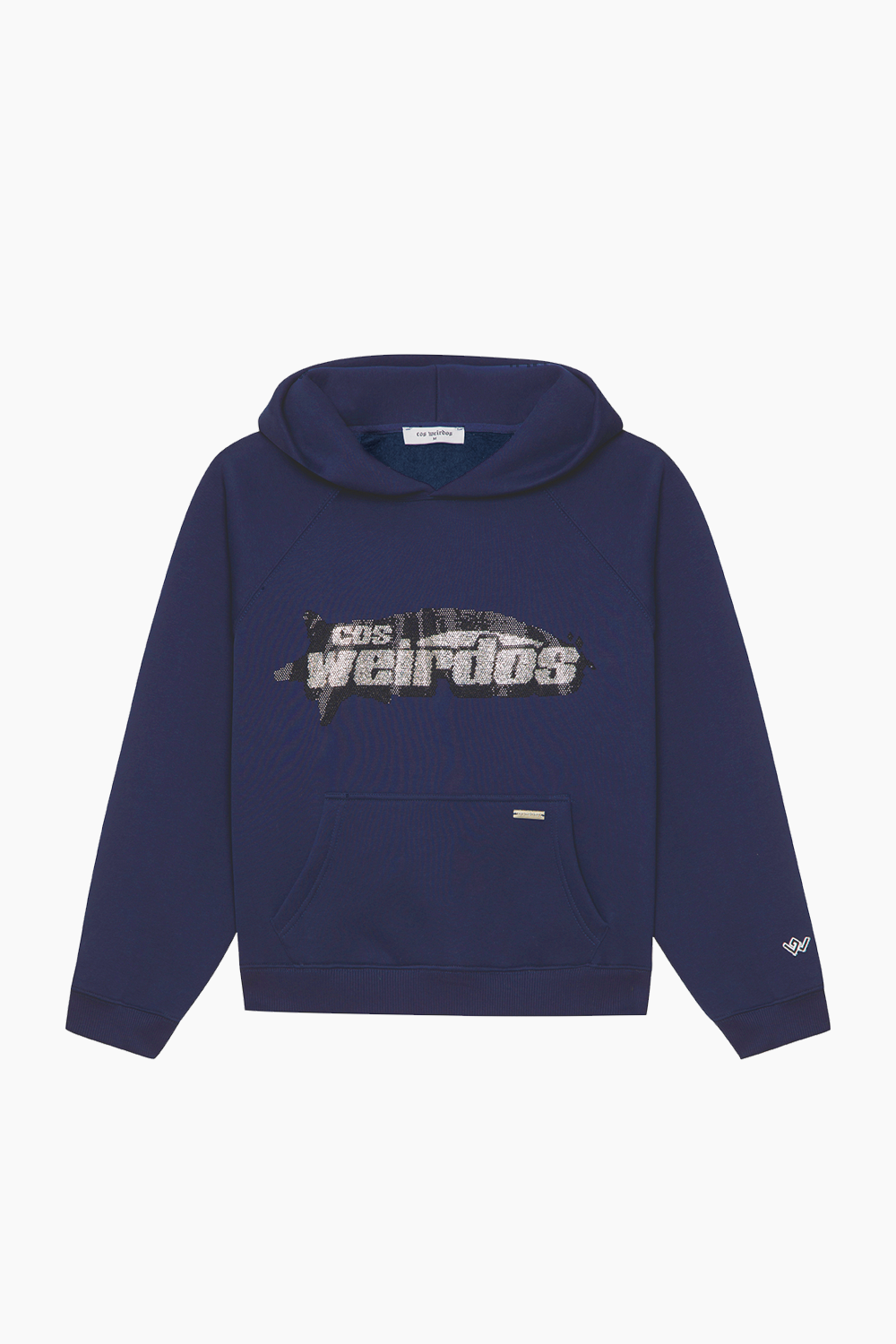 NAVY rhinestone oversized hoodie