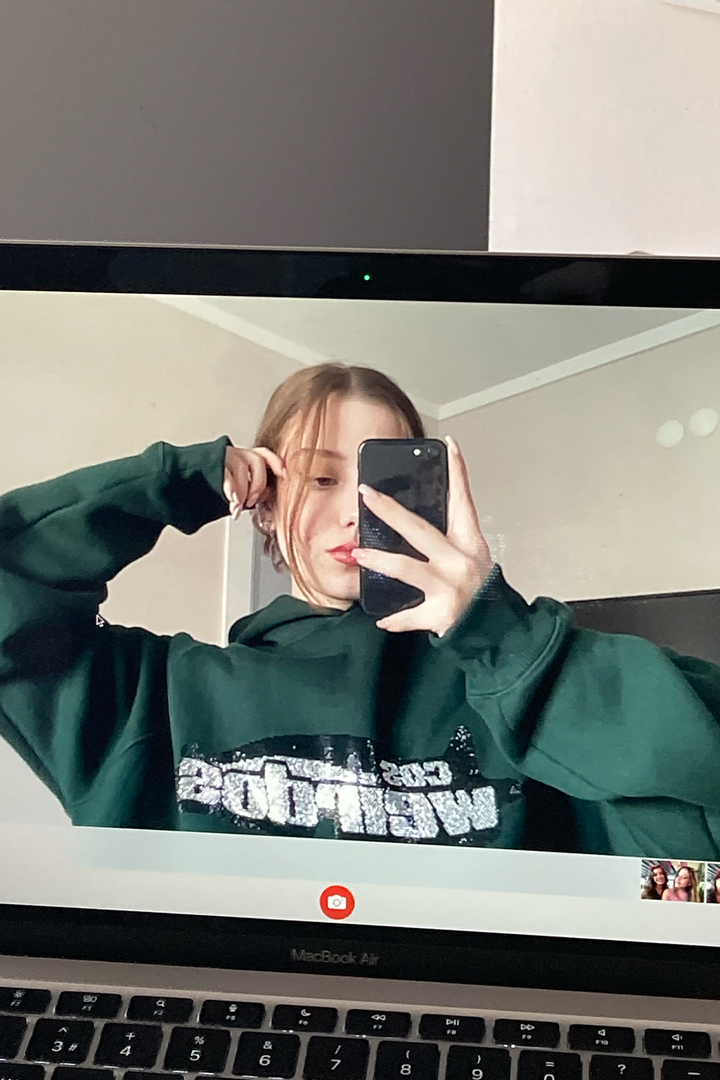 NEFTY rhinestone oversized hoodie